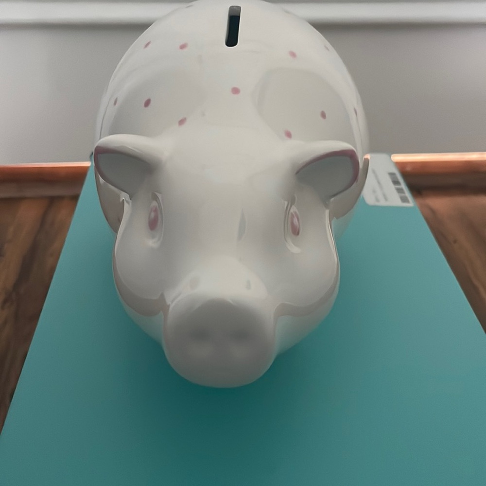 Tiffany & Co Ceramic Pink Polka Dot Piggy Bank